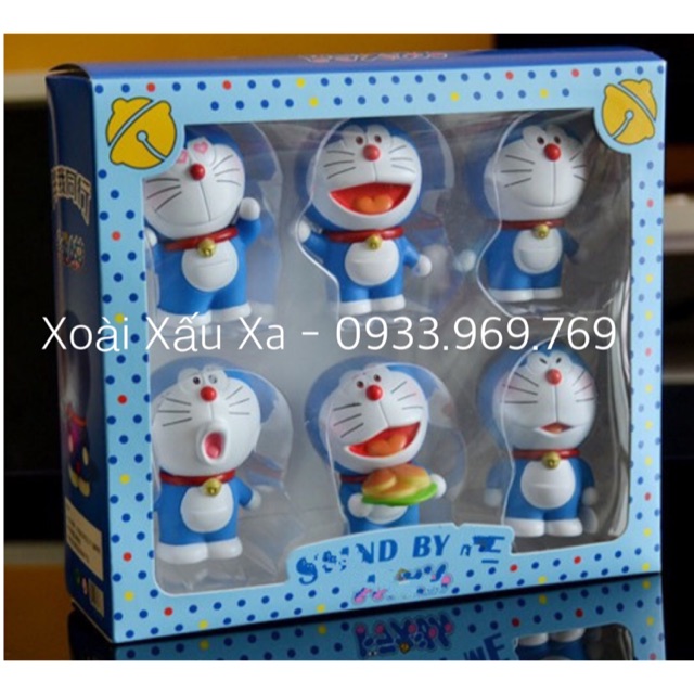 bộ Mô hình Doraemon 6 con trưng bày sưu tầm quà tặng đẹp