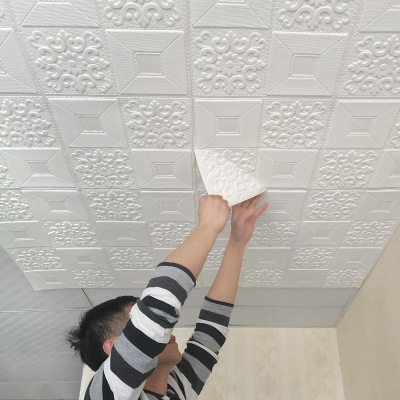 Miếng Dán Tường / Trần Nhà Bằng Xốp 3d Chống Nước Trang Trí Phông Nền Tv Diy