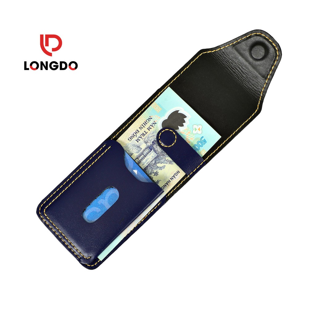 Ví sen 5 màu xanh navy - Ví nam mini - Cam kết 100% da bò thật nhập khẩu - Bảo hành 5 năm - Thương hiệu uy tín Longdo Le