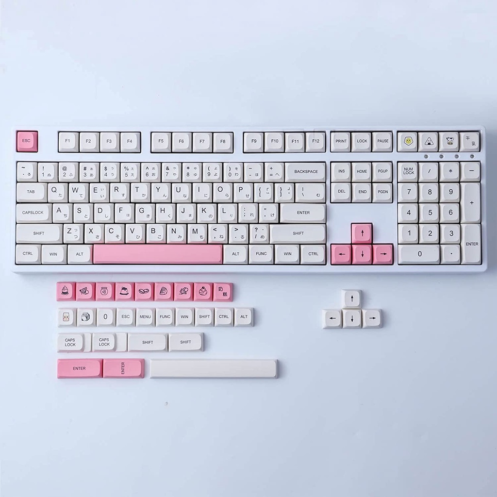 GMK Strawberry Milk Cake Keycaps 137 Phím PBT Thuốc nhuộm-Thăng hoa Keycaps XDA Hồ sơ Nhật Bản Keycaps cho Cherry Gateron MX Công tắc bàn phím cơ