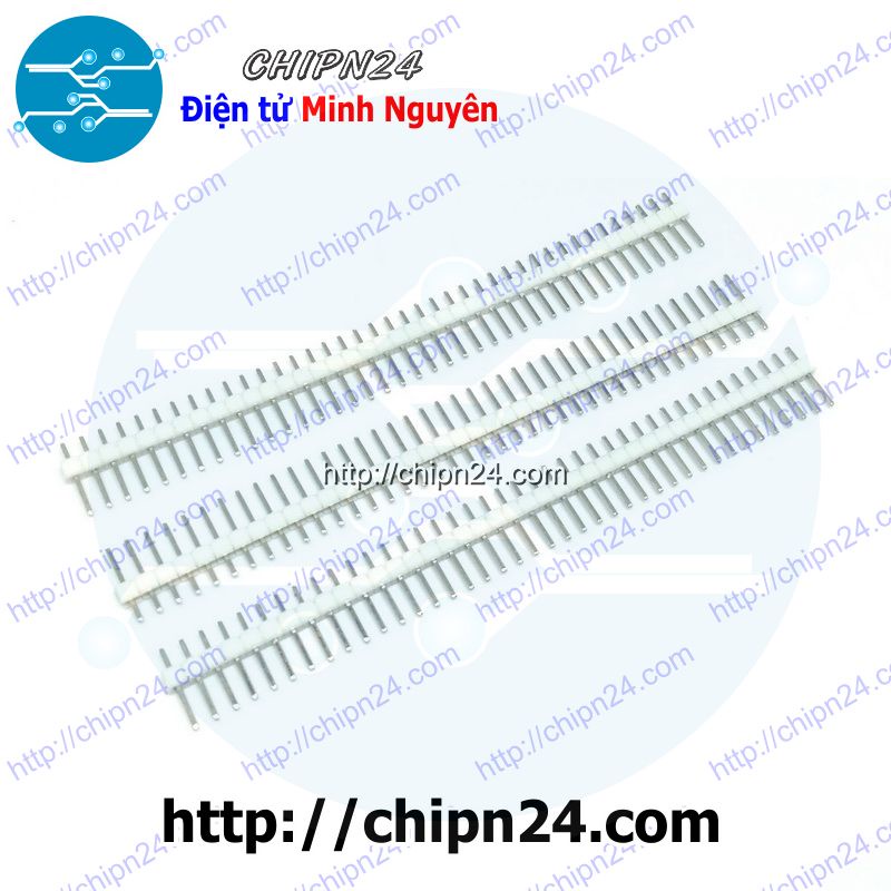 [3 CÂY] (TK1.2) Header Hàng rào Đực Đơn Thẳng 1x40p TRẮNG 2.54MM
