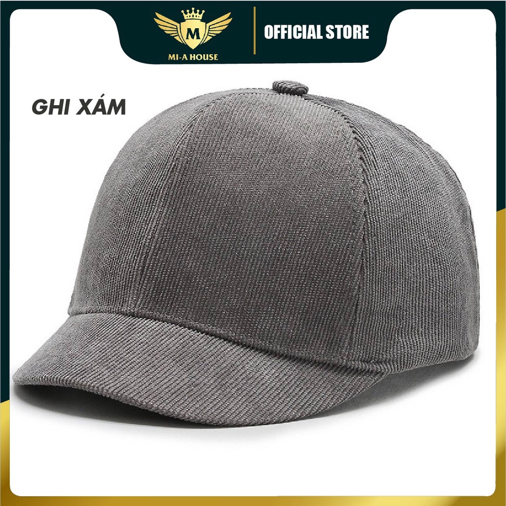 Mũ lưỡi trai lưỡi ngắn, mũ vành ngắn chất nhung tăm siêu rẻ đẹp thoáng mát nhiều màu