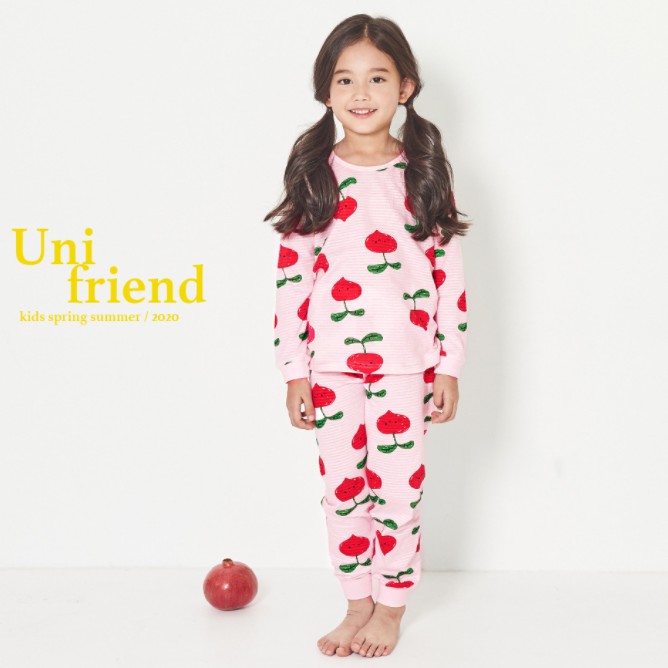 Đồ bộ dài mỏng cho bé trai, bé gái Unifriend Hàn Quốc UniT05, 100% cotton.