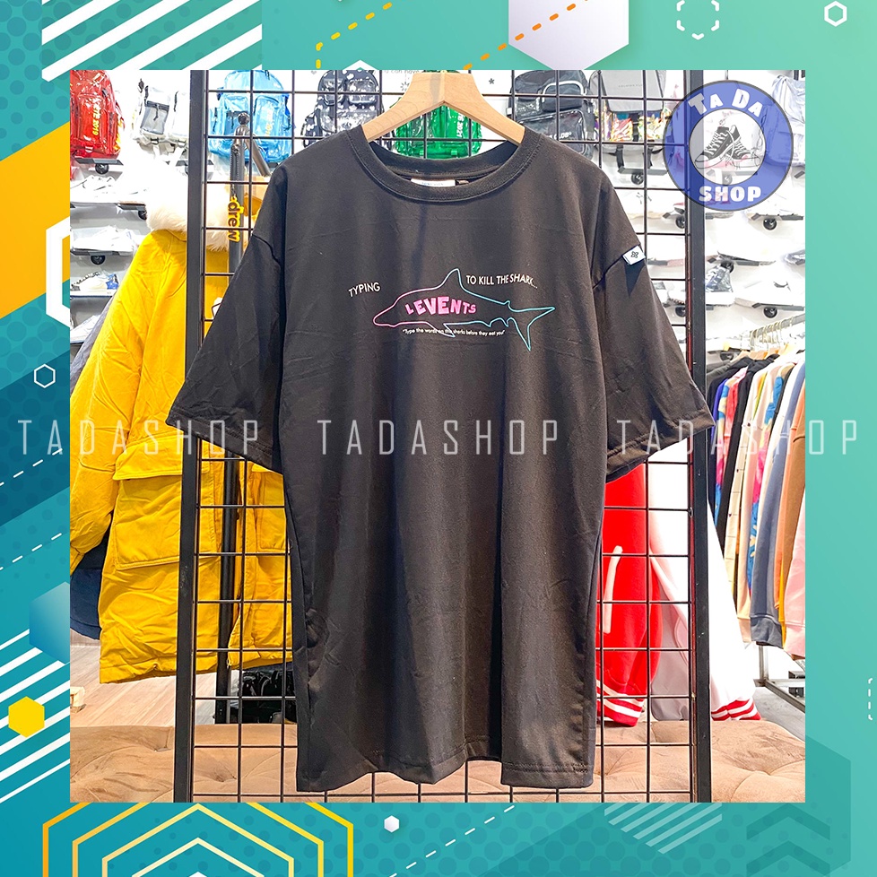 Áo Phông  oversize Nam Nữ Levent cá mập ảnh thật