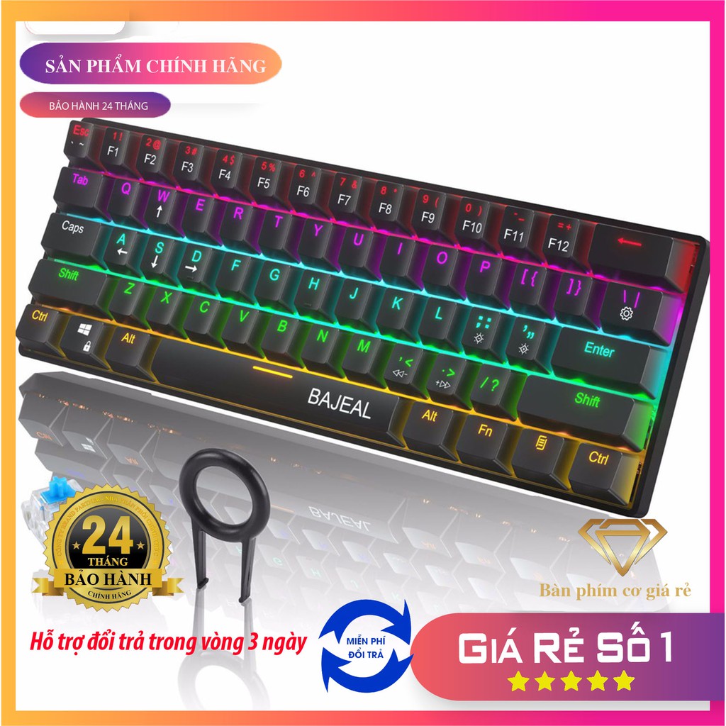 Bàn Phím Cơ Gaming Bajeal 61 Phím Chất Lượng Cao