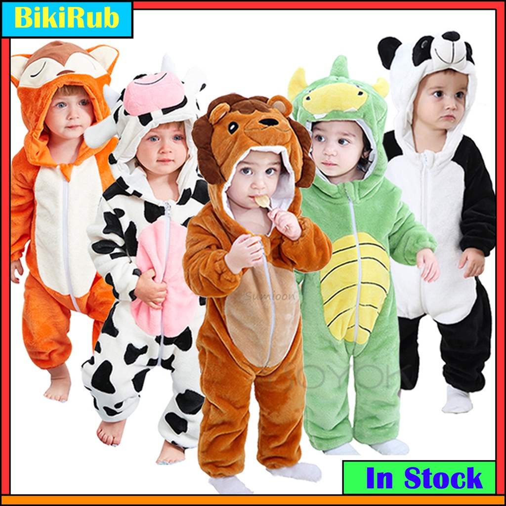 Bộ Áo Liền Quần Ngủ Hình Thú Dễ Thương Cho Bé