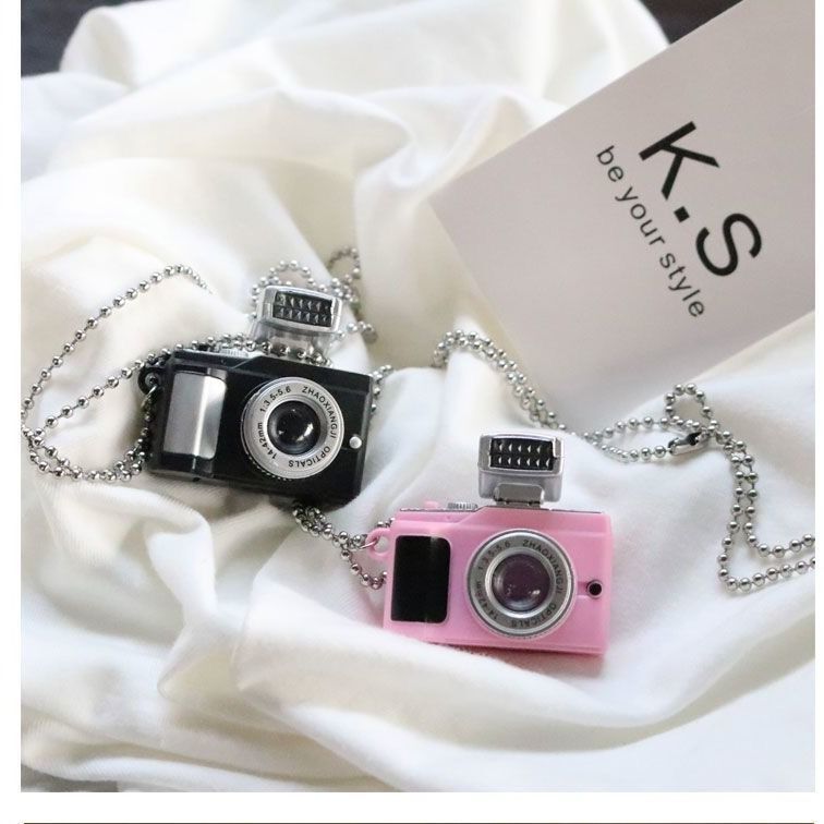 Korean-StyleINSHip-hop Harajuku Style Men and Women Cool Retro Camera Necklace Pendant Trendy Accessories Camera Necklace