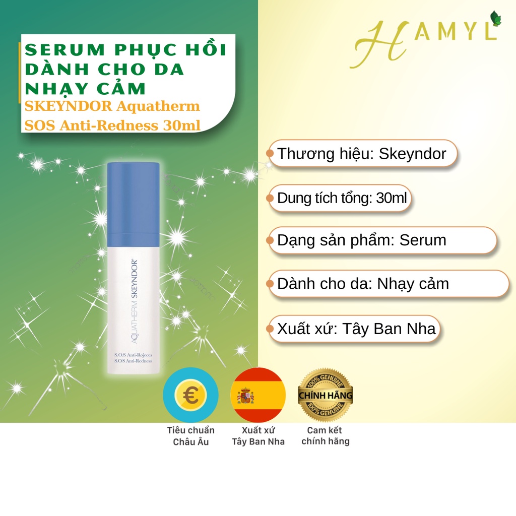 Serum phục hồi dành cho da nhạy cảm SKEYNDOR Aquatherm SOS Anti-Redness 30ml