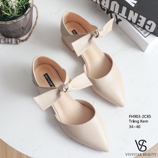 Giày sục da thắt nơ ngang