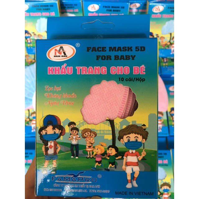 Khẩu trang cho bé 5d mask kid kháng khuẩn , khẩu trang trẻ em ngăn ngừa bụi mịn , hoá chất độc hại | BigBuy360 - bigbuy360.vn