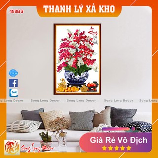 Tranh dán tường 3d Hoa Lan- 488BS - Tranh 3D Bon Sai - Giấy dán tường 3d - Song Long Decor