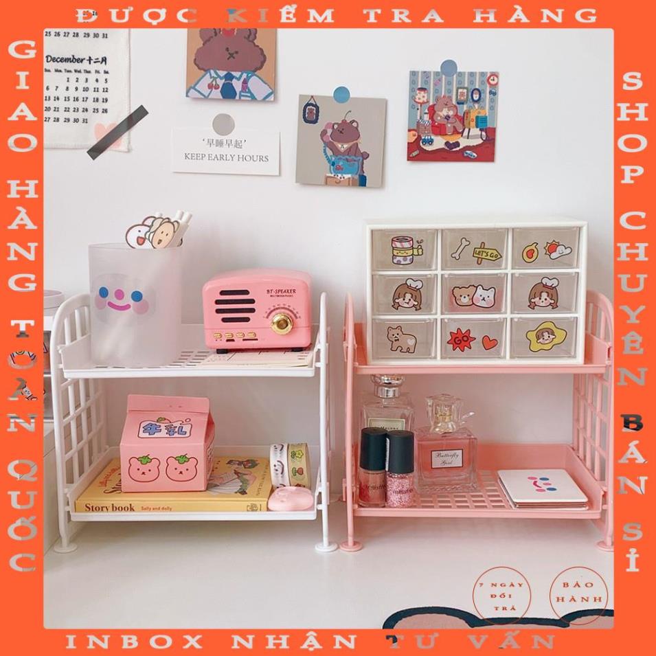 Kệ Nhựa Mini 2 Tầng Mini Đựng Đồ Đa Năng Siêu Xinh, Kệ Đựng Đồ Hàn Quốc Dễ Thương - BEYOU lysuu