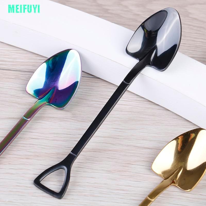 Set 1 Muỗng / Nĩa / Dao Bằng Thép Không Gỉ Thiết Kế Hình Xẻng Độc Đáo