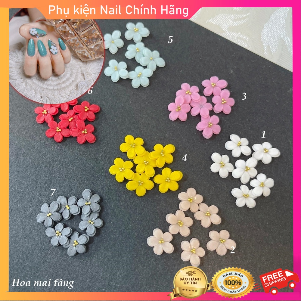 Hoa mai tầng dán móng, charm hoa cao cấp, chamr móng tay nail