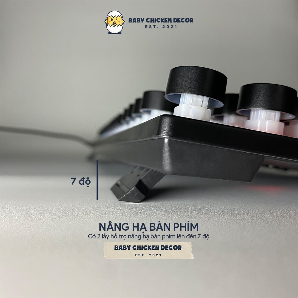 Bàn phím giả cơ kèm chuột gaming T-WOLF 270, bàn phím máy tính và chuột gaming có đèn LED - BABY CHICKEN DECOR