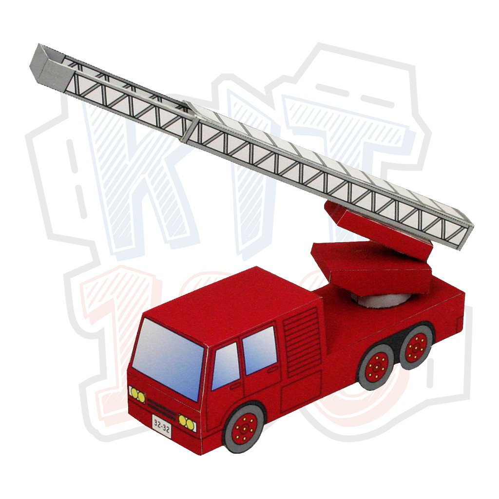 Mô hình giấy Xe cứu hỏa - Thành phố Mini