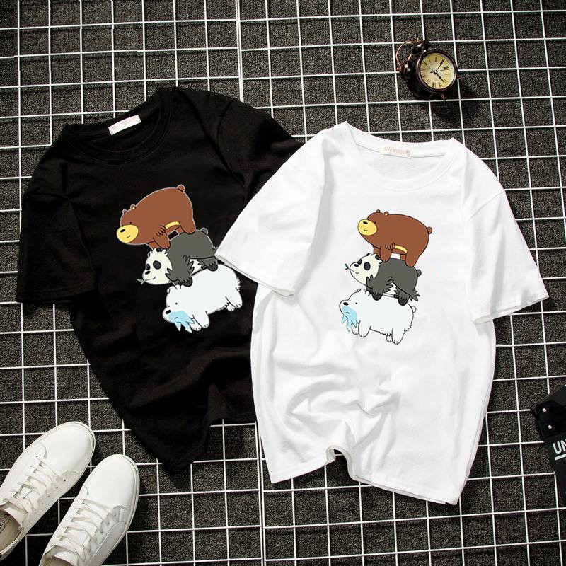 Áo thun form rộng unisex 3 chú gấu dễ thương vải dày mịn 2019T22056