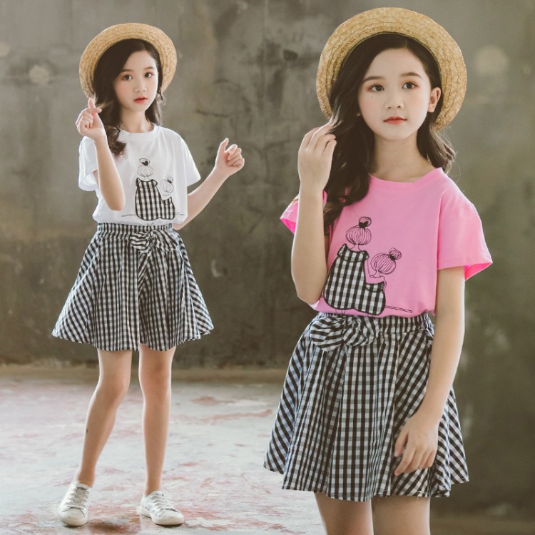 ✨CindyMom✨ Characters Pattern Set Quần Jean Trắng + Top Bé Gái - Set Quần áo Bé Gái Size 15kg đến 38kg