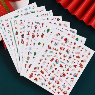 Sticker Dán Móng Họa Tiết Hoạt Hình 3d Chủ Đề Giáng Sinh