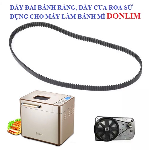 Dây đai bánh răng, dây cua roa dùng cho máy làm bánh mì hiệu TIROSS TS-820 TS-821, máy làm bánh mì hiệu PETRUS và DONLIM
