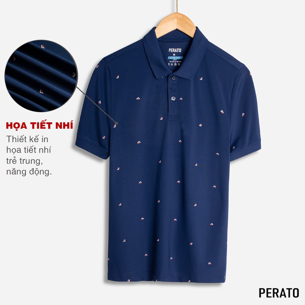 [MUA 2 POLO TẶNG 1 ÁO THUN 239K] Áo Thun Nam Ngắn Tay Có Cổ PERATO (4 Màu), Thiết Kế In Họa Tiết, Chất Liệu Thoáng Mát