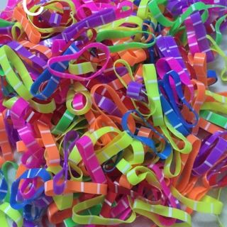 Túi Zip 100g thun cột tóc cở to (màu/sọc/trong/đen/màu mới)