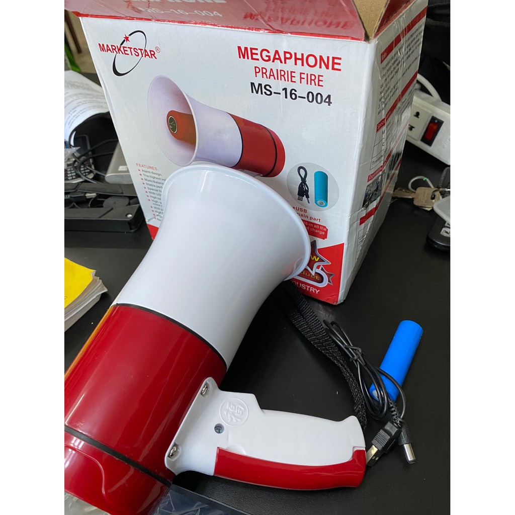 Loa phóng thanh cầm tay MEGAPHONE phù hợp bán hàng ngoài trời, hướng dẫn viên, hợp nhóm,cổng USB cổ vũ - ghi âm phát lại