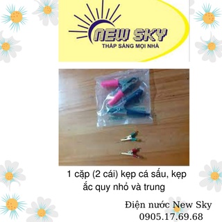 1 cặp (2 cái) kẹp cá sấu, kẹp ắc quy nhỏ và trung