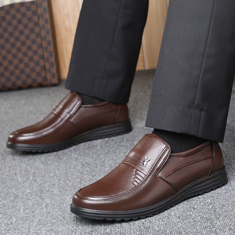 Giày Da Bò 100% Chính Hãng Đế Mềm Chống Trượt Cho Nam