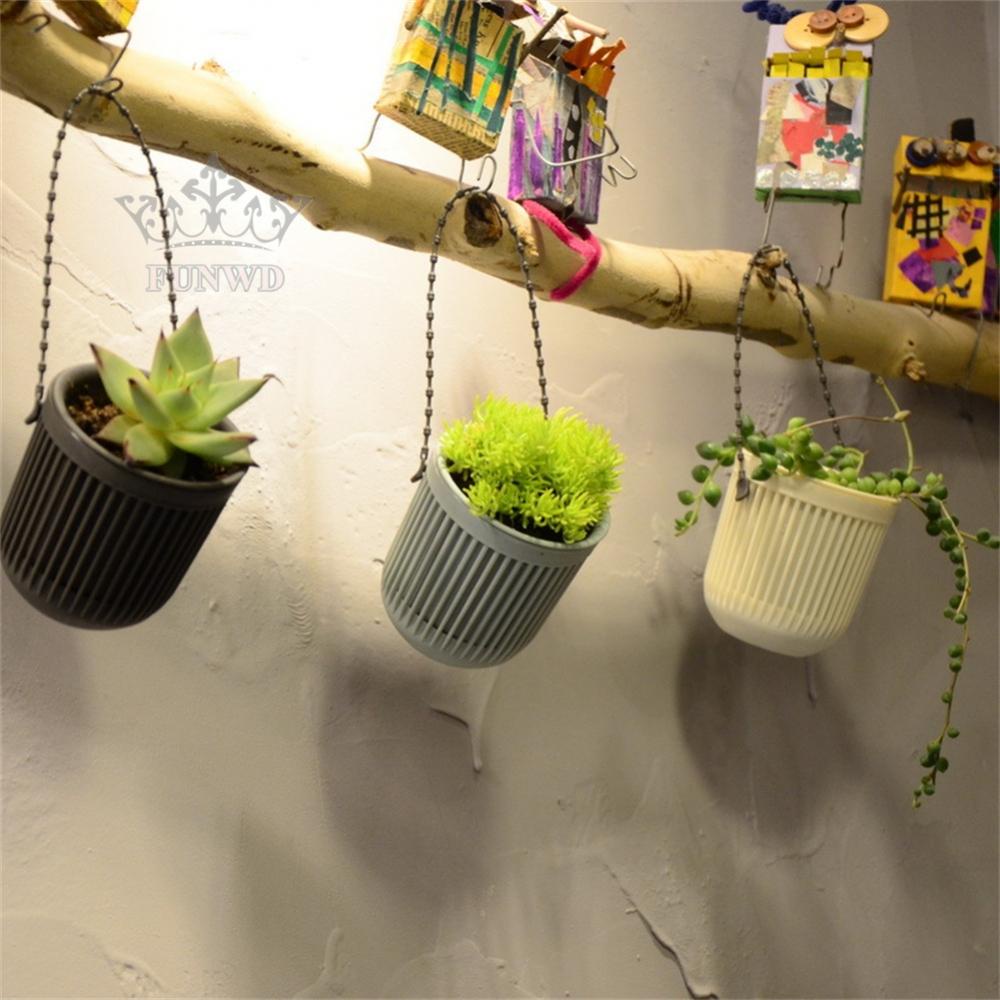 【FUNWD】Double-Layer Hanging Plant Holder Lazy Water Plastic Basket Wall Flower Pot