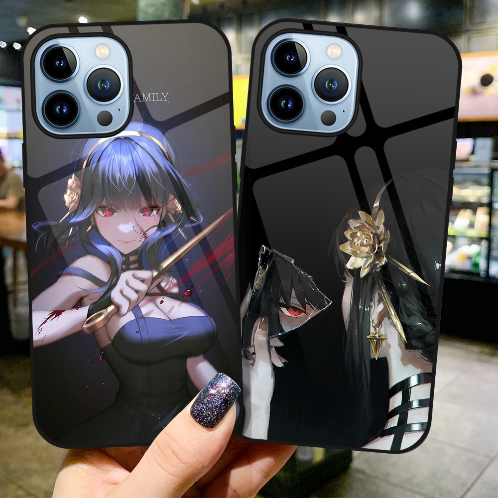 Ốp Điện Thoại Kính Cường Lực Cứng In Hình Anime Cho iPhone 13 Pro Max 11 12 iPhone 7 8 Plus X XS