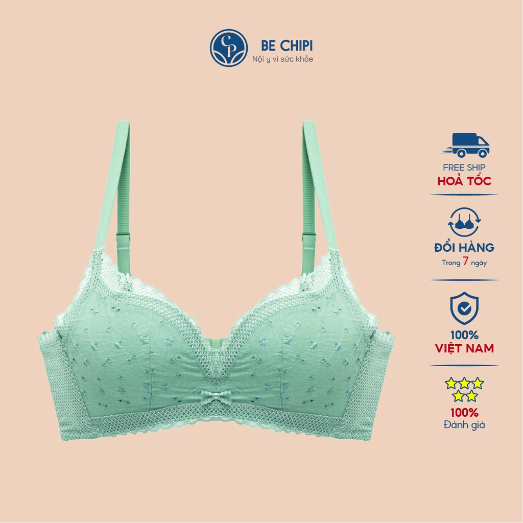 Áo Lót Không Gọng BECHIPI Có Ren Đệm Mỏng Nâng Ngực AL2081