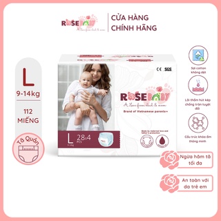 Thùng bỉm quần rose baby size l (112 miến