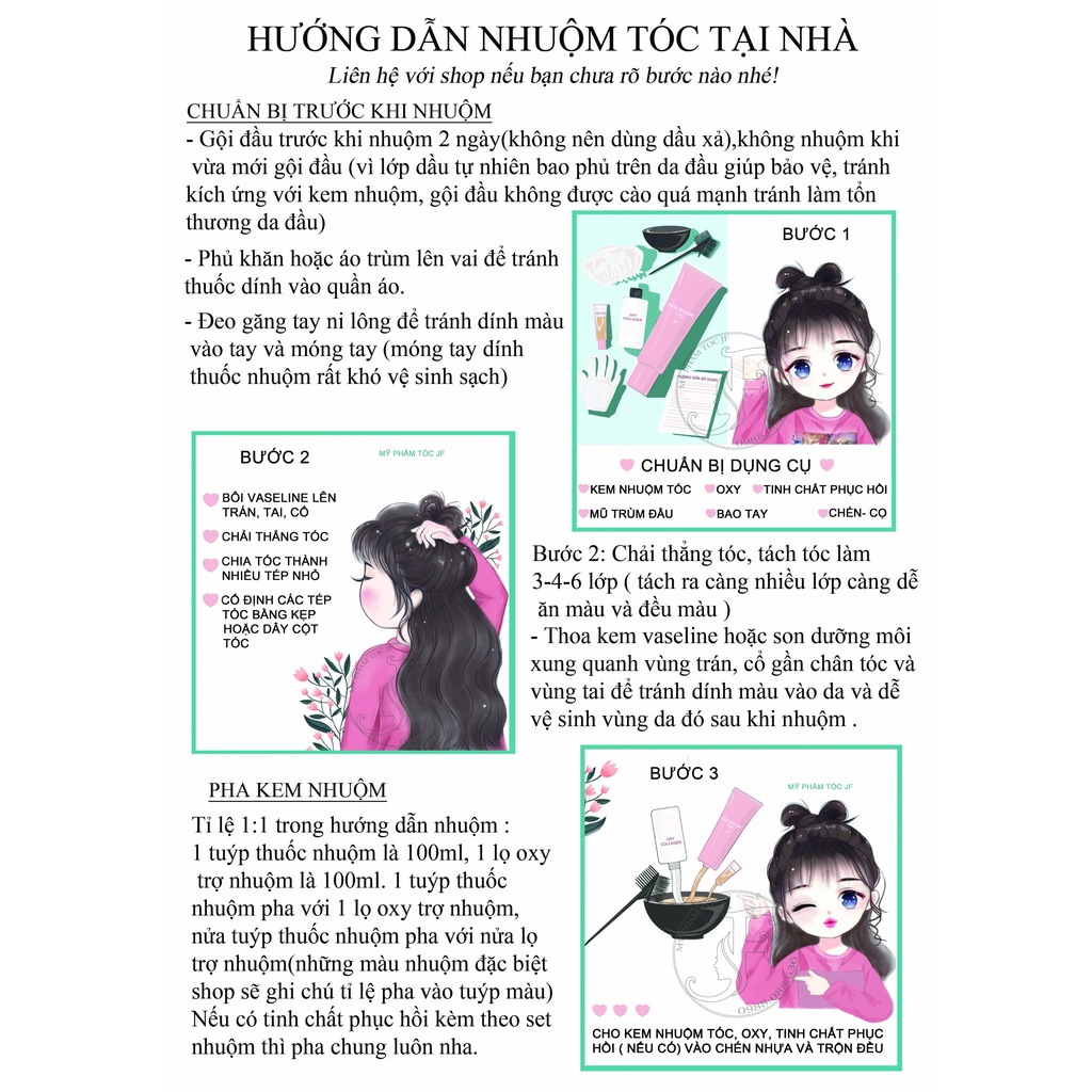 Kem nhuộm tóc thảo dược màu xanh dương - Nhuộm trên nền tóc tẩy, tặng oxy