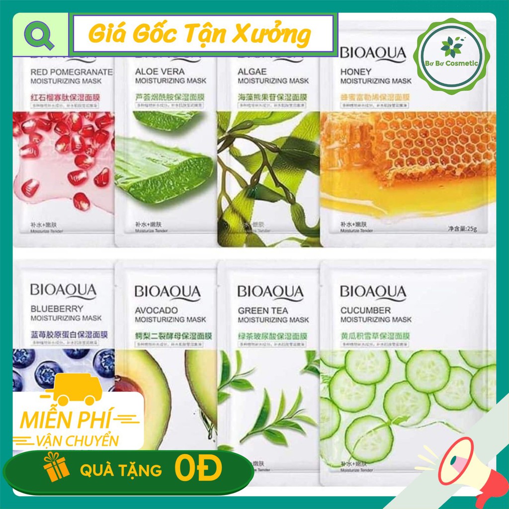 Mặt nạ chiết xuất thiên nhiên Nội Địa Trung BIOAQUA dưỡng da, cấp cẩm, đều màu da