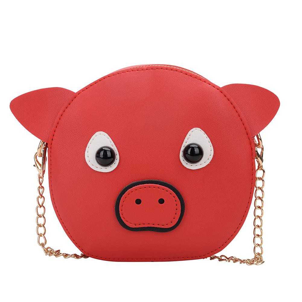 ♚Frendyest♚Cute Pig Leather Children Girls Shoulder Bags Messenger Crossbody Handbags