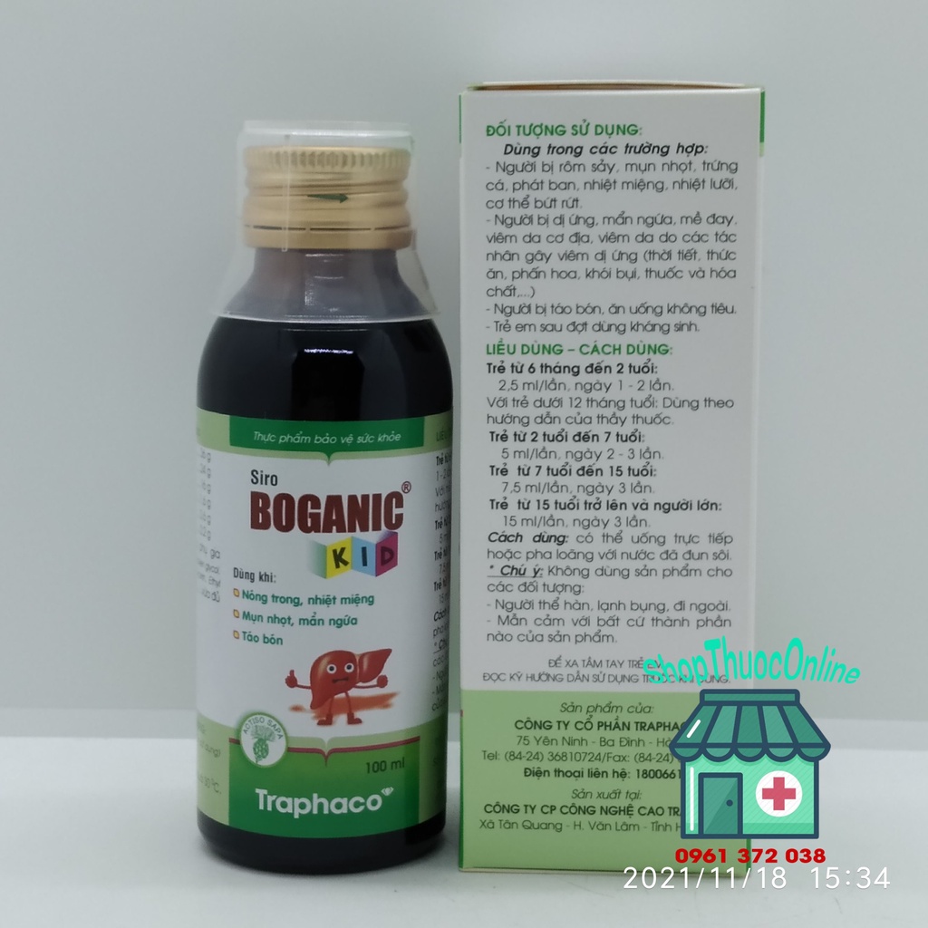 Siro Boganic Kid - Lọ 100ml