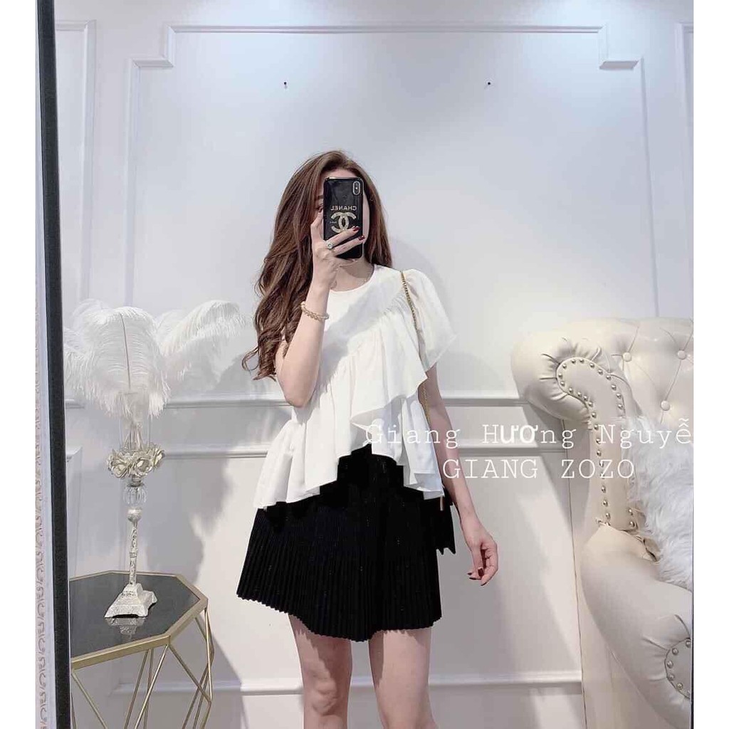 ÁO BABYDOLL BÈO XẺ VẠT CHÉO TAY CỘC ĐI BIỂN CỰC XINH - ÁO SƠ MI BÈO PHỒNG HOT