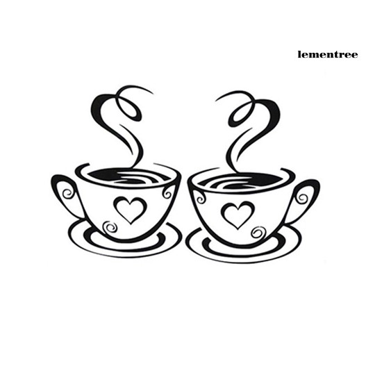 ❀Qt❀Sticker Dán Tường Họa Tiết Hình Tách Cà Phê Dùng Trong Trang Trí Nhà Bếp