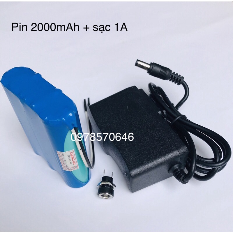 Pin 3S -12V Li-ion 18650 dung lượng (6000mAh), Pin mới 100%