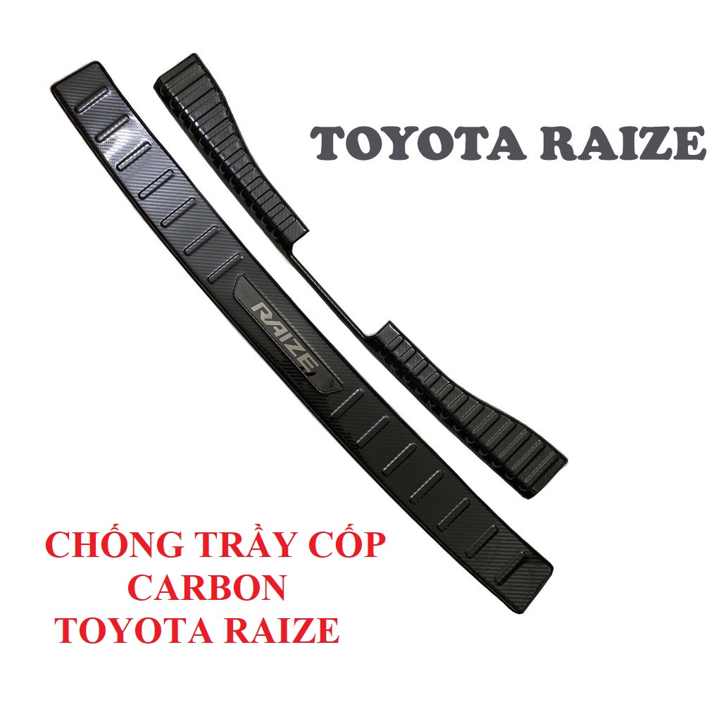 Chống Trầy Cốp trong, ngoài Carbon Xe Toyota Raize 2021 2022 vân cacbon cao cấp