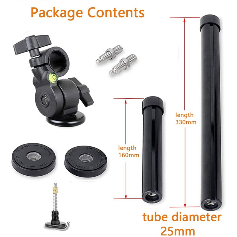 Camera Tripod Boom Arm,Rotatable Tripod Extender for Studio Outdoor Macro Over Head Shooting,25mm Tube,32cm Length