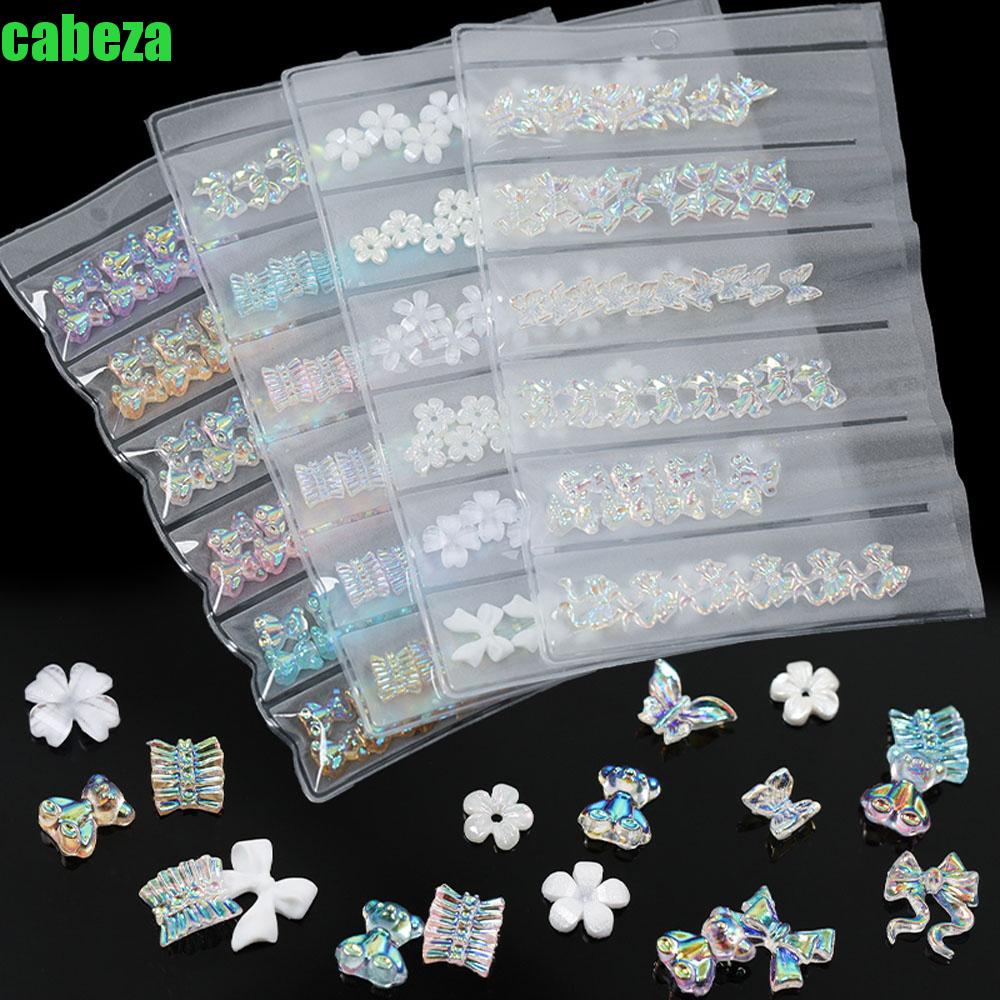 Set 48 nơ ruy băng 3D trang trí móng tay màu sắc ngọt ngào dễ thương