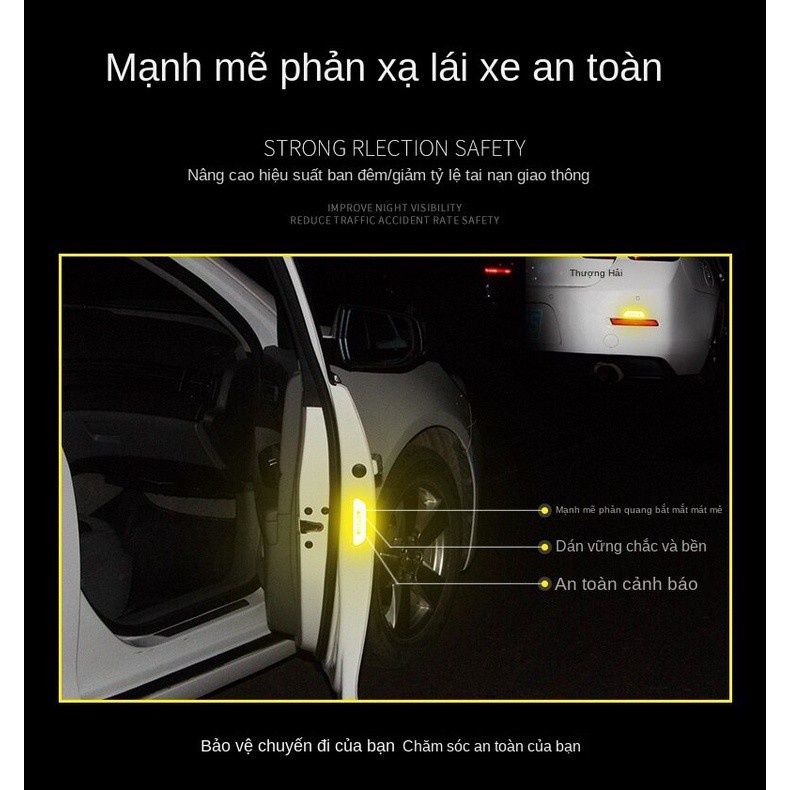 Nhãn dán phản quang cảnh báo chống va chạm trang trí cửa ô tô