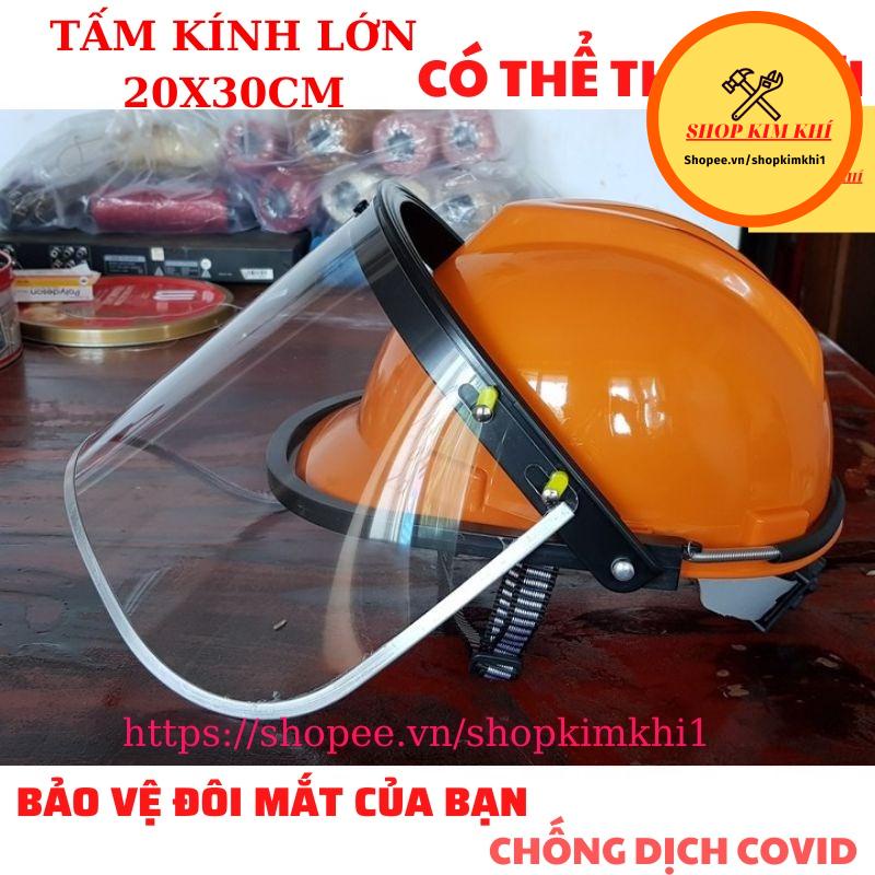 Mũ nón bảo hộ cắt cỏ có kính ,mũ kính phòng chống dịch covid