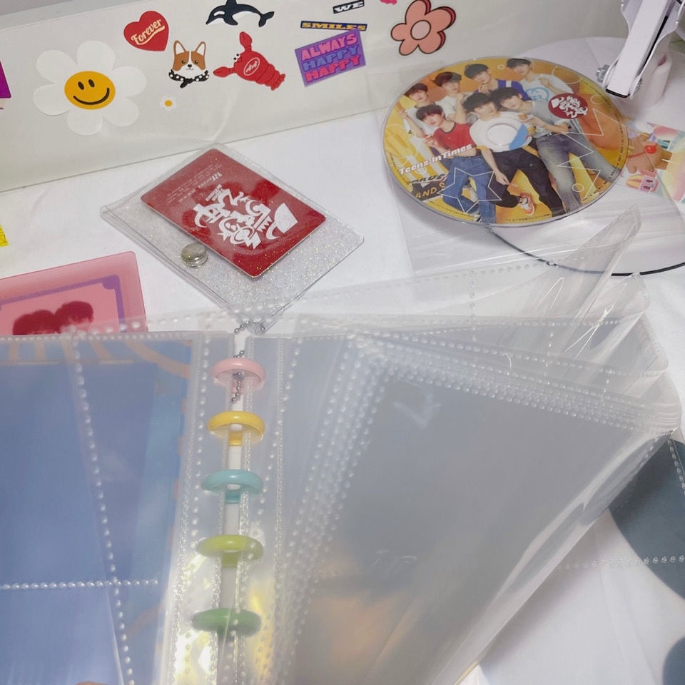 Sổ Còng Binder Bìa kẹp 4 ô gáy còng dùng đựng ảnh idol kpop làm cuốn nhật ký 3inch 5inch 7inch