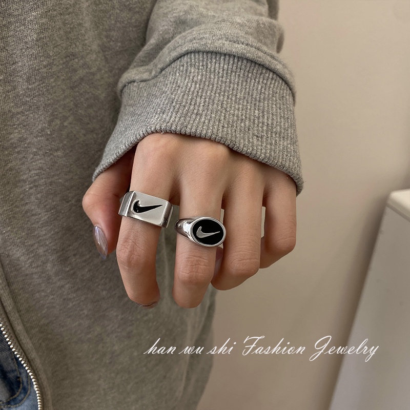 Nhẫn AY thiết kế đơn giản phong cách hiphop cho nam nữ