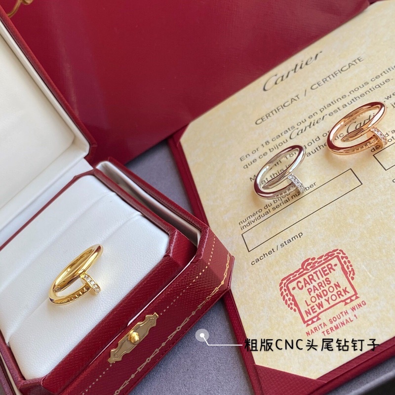 Nhẫn đinh nam nữ thời trang cao cấp Cartier mạ vàng mẫu mới