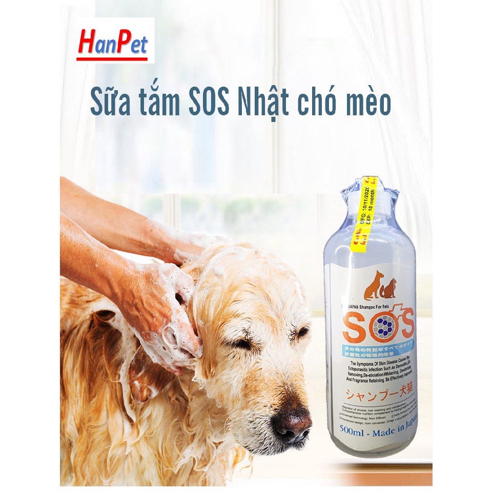 (10 loại)  Sữa Tắm SOS SPA cao cấp phục hồi da và lông dành cho chó mèo. (dùng cho mọi loại chó mèo)