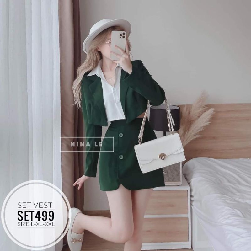 SET VEST 3 MÓN XANH SANG CHẢNH BIGSIZE